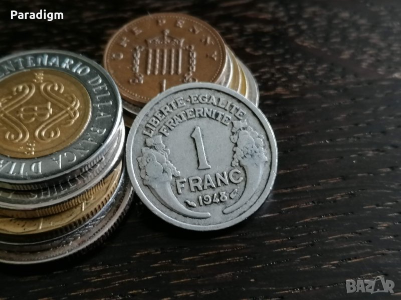 Mонета - Франция - 1 франк | 1948г., снимка 1