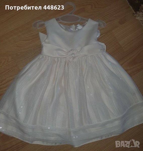 Бяла рокля за 6 - 12 месеца , снимка 1