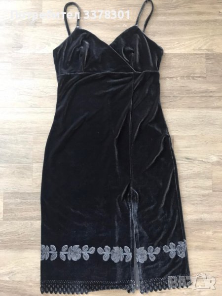 Еластична кадифена рокля с цепка, снимка 1