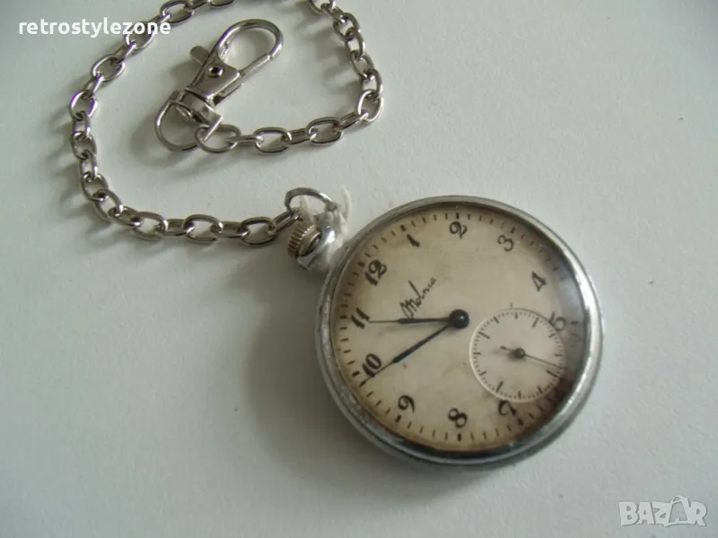 № 8056 стар джобен часовник - Molnia   - механичен  - работещ / профилактиран /  - соц.период / СССР, снимка 1