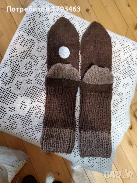 Ръчно плетени мъжки чорапи от вълна, размер 41, снимка 1