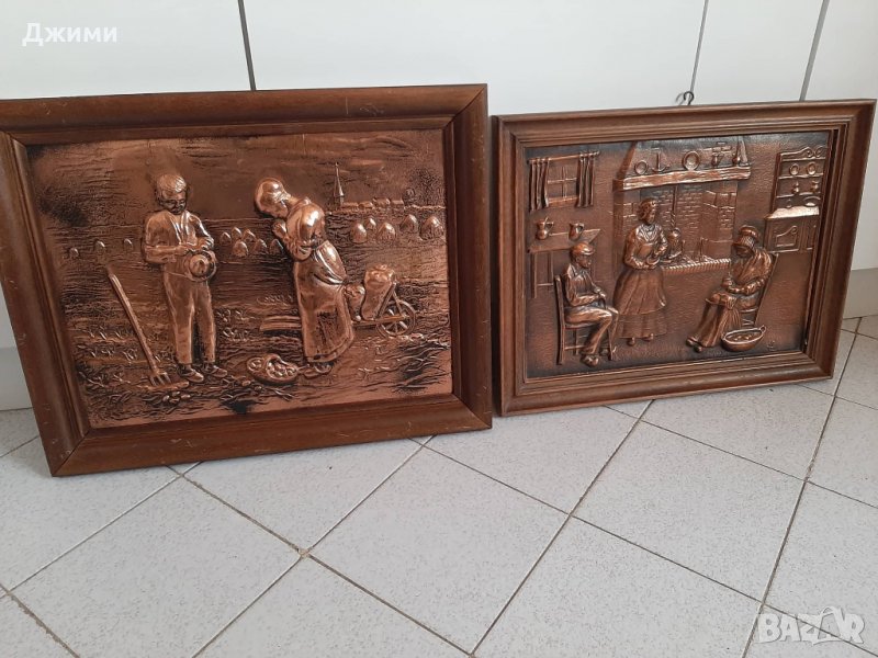 красиви релефни медни картини, снимка 1