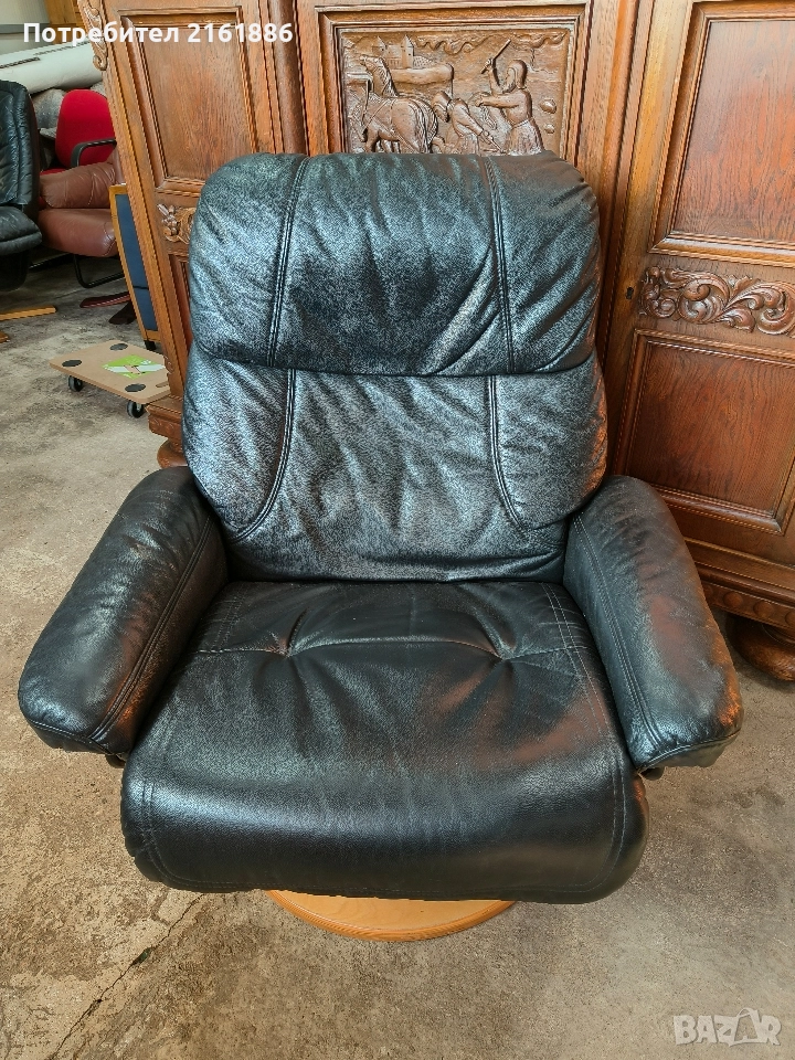 3965 Relax кресло от естествена кожа , снимка 1