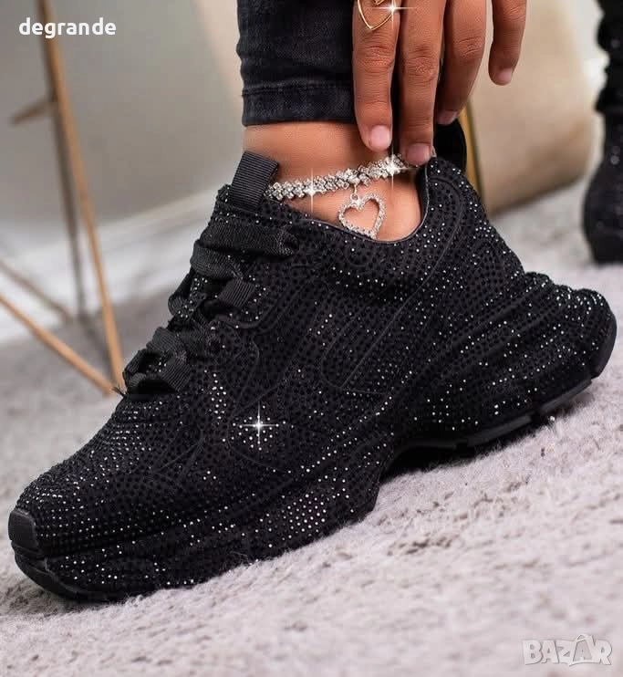 Блестящи дамски маратонки , снимка 1