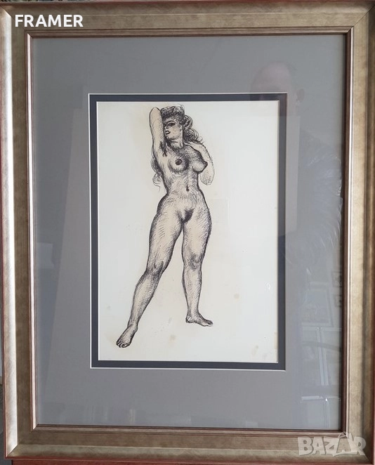 Стоян Венев (1904-1989) Етюд I Модел голо тяло от 1940те години, снимка 1