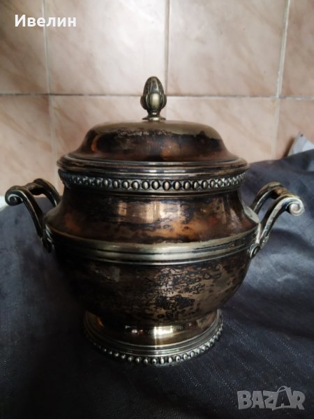 посребрена викторианска захарница, снимка 1
