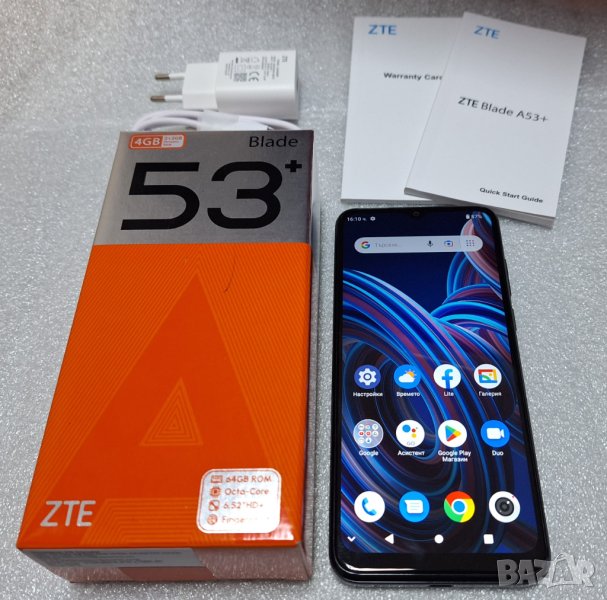 КАТО НОВ! ZTE Blade A53+, 4 GB RAM, 64GB ROM, Space Grey, снимка 1