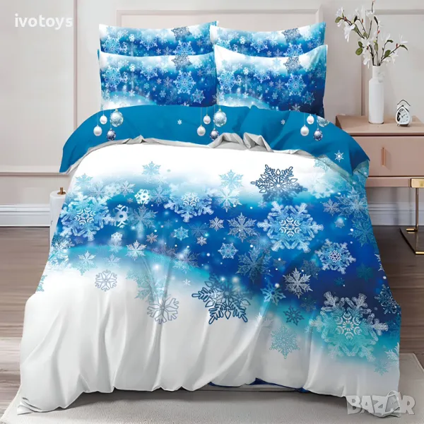 Двулицев коледен спален комплект (Реално изображение), 6 части - Модел WS17127, снимка 1