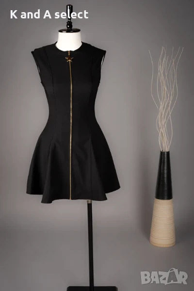 Черна рокля с цип отпред – модел “Stella”, снимка 1