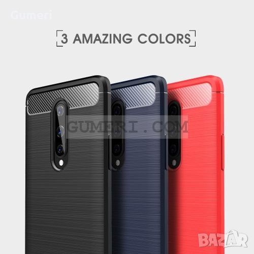 OnePlus 8 - Противоударен Силиконов Гръб - Карбон, снимка 1