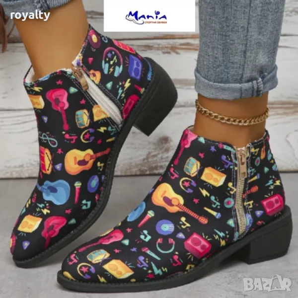 Ефектни дамски обувки с цип, снимка 1