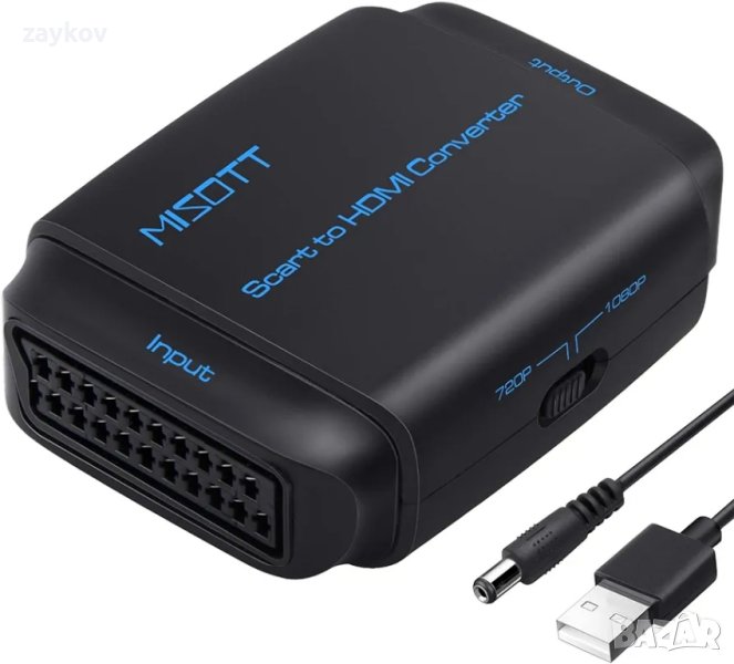 Scart към HDMI адаптер, Scart към HDMI конвертор, Scart вход HDMI изходен конвертор, снимка 1