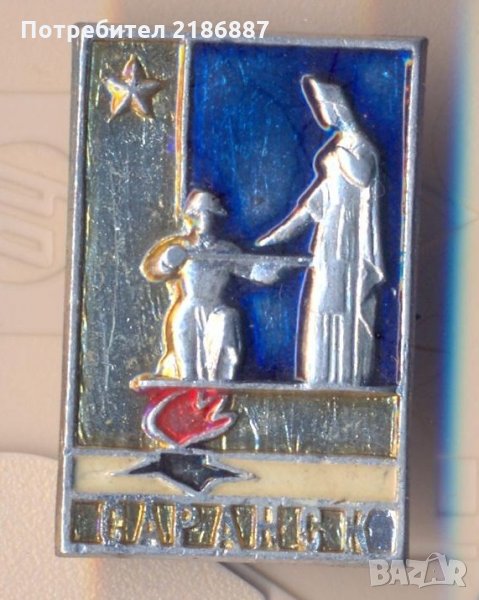 Значка Мордовска СССР г. Саранск. Памятник ВОВ, снимка 1