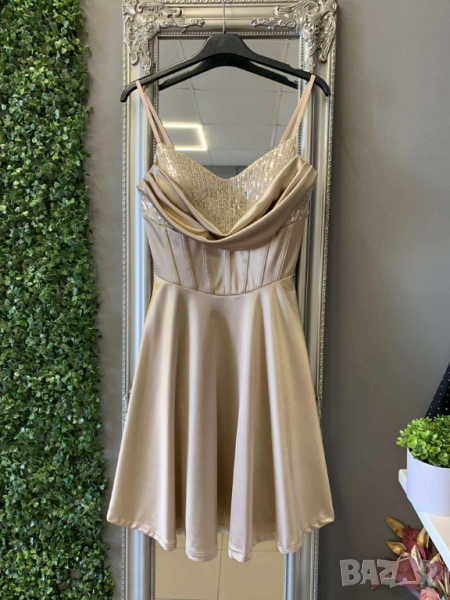 ⭐️Къси сатенени рокли с пайети в горната част    , снимка 1