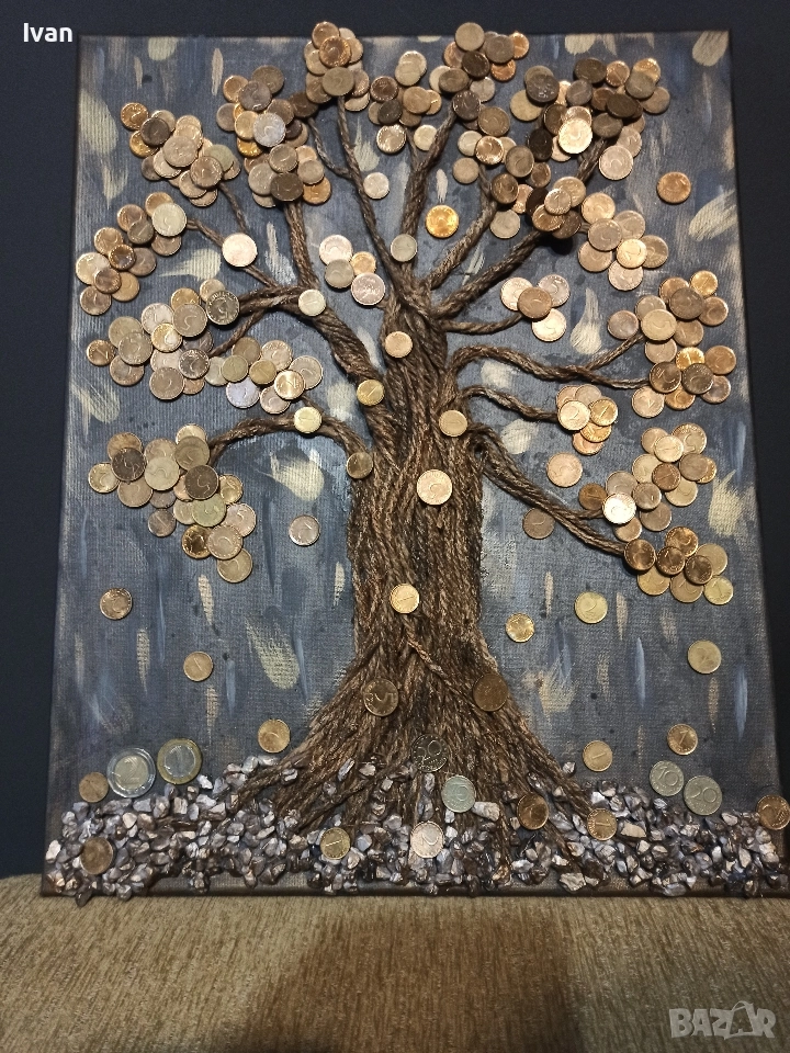 Дърво на живота от монети, снимка 1