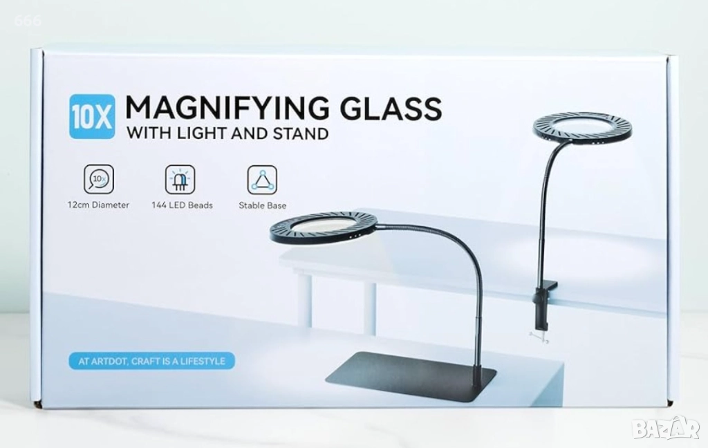 Лупа със светлина и стойка., снимка 1