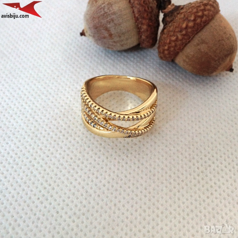 Пръстен с 14К златно покритие 224827, снимка 1