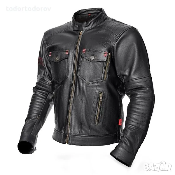 Кожено мото яке ADRENALINE BOSTON,протектори,естесвена кожа, снимка 1