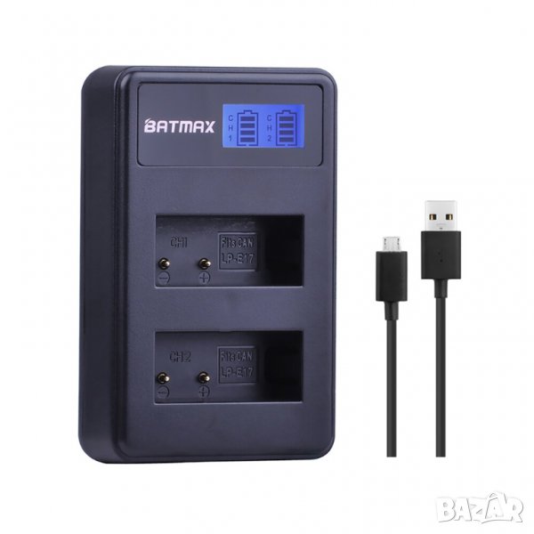 Двойно зарядно за батерия LP-E17 за CANON LP E17 Батерия LPE17, 200D M3 M6 750D 760D T6i T6s 800D  , снимка 1