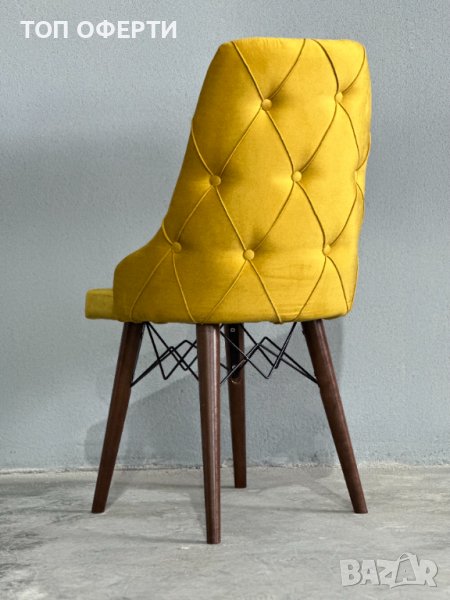 Трапезен стол цвят горчица, снимка 1
