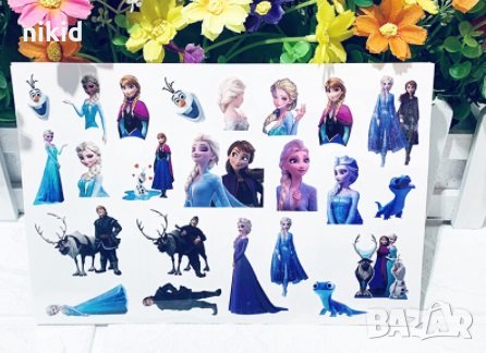 Елза Анна Замръзналото Кралство frozen голям лист Tattoo татос татуировка временна детска татоси тат, снимка 1