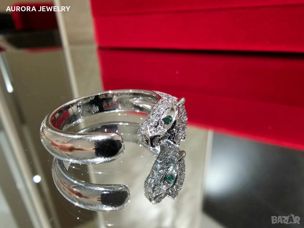CARTIER Panthere de Cartier White Gold Diamonds Дамски Пръстен, снимка 1