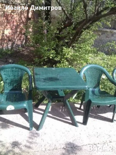 Градински комплект - маса и 2 стола, снимка 1