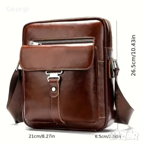 Обемна, Функционална и Елегантна Мъжка бизнес чанта / Черна естествена кожа!, снимка 2 - Чанти - 49279076