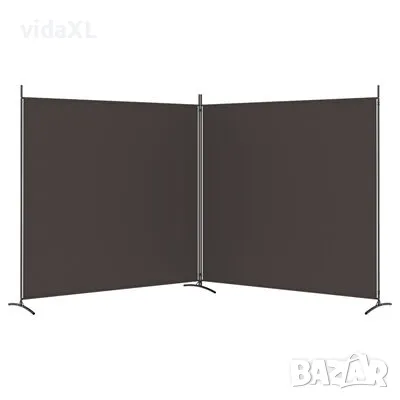 vidaXL Параван за стая, 2 панела, кафяв, 348x180 см, плат(SKU:350275), снимка 3 - Паравани - 48678461