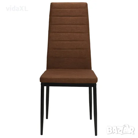 vidaXL Трапезни столове, 4 бр, кафяви, текстил, снимка 2 - Столове - 56146428