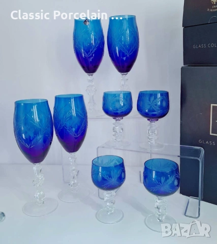 КОБАЛТОВО СИНЬО • СССР • ГУСЕВСКИ КРИСТАЛ, снимка 2 - Сервизи - 53097406