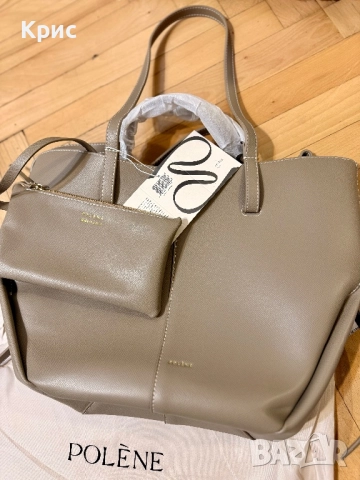 Голяма кожена чанта Polene в три цвята., снимка 10 - Чанти - 52842157
