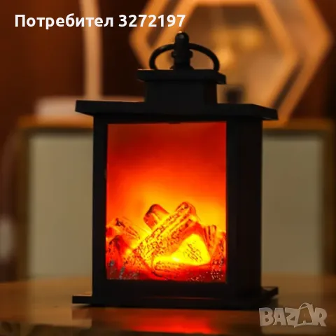 Декоративна лампа/камина с реалистичен изкуствен огън 