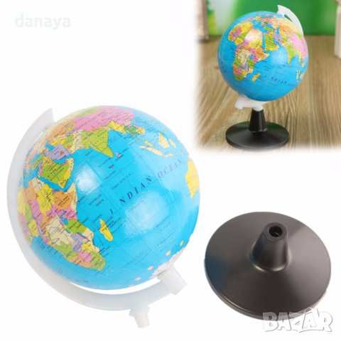 3623 Глобус географска политическа карта на света, диаметър 10.6 см, снимка 3 - Ученически пособия, канцеларски материали - 39995041