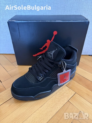Nike Air Jordan 4s Retro Black Cat Sizes 41,42,43,44,45eu With Free Crease Protectors , снимка 5 - Маратонки - 56226259