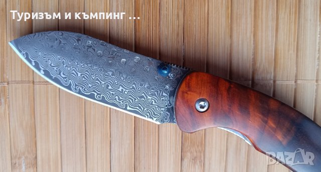 Джобно ножче с високо качество / дамаска стомана /, снимка 3 - Ножове - 44464785