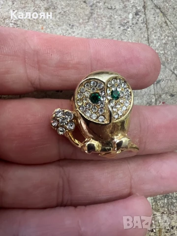 Брошка сова с камъчета , снимка 4 - Други - 51112249