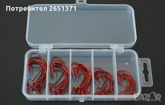 Комплект от 50 броя офсетни куки в кутия - 10 лв., снимка 3 - Такъми - 35137104