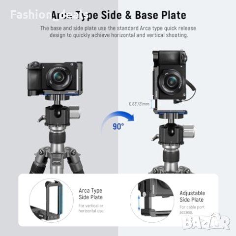 Нова Лека L Плоча Sony A6700 с Монтаж за Микрофон и Осветление, снимка 8 - Чанти, стативи, аксесоари - 42850843