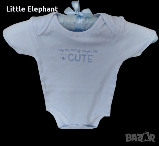 Боди с къс ръкав за 18-24 мес момченце,"My mummy says I am cute",Англия/ново