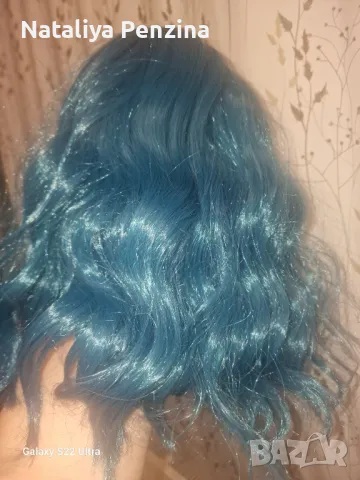 Тъмно синя перука до рамене, снимка 7 - Аксесоари за коса - 48856446