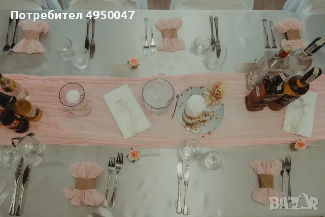 Сватбена декорация за маса , снимка 3 - Декорация - 56194965
