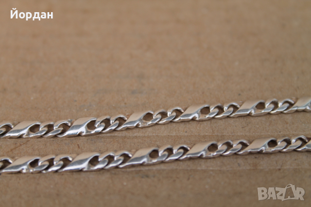 Сребърен ланец , снимка 4 - Колиета, медальони, синджири - 44639081