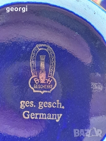 немска порцеланова ваза кобалт с позлата , снимка 6 - Вази - 52789514