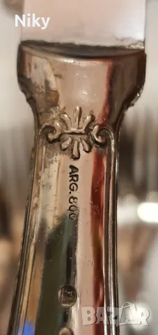 Посребрени прибори 800 arg 48 части , снимка 2 - Прибори за хранене, готвене и сервиране - 47512550