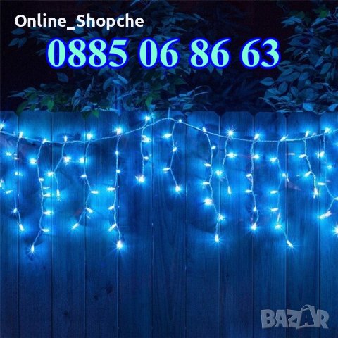 Коледни лампички тип завеса 3м, Коледна завеса, различни цветове, снимка 6 - Други - 38700706