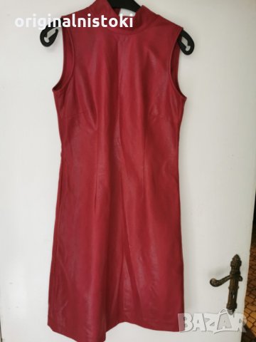 ЧЕРВЕНА екокожа рокля М /38, снимка 1