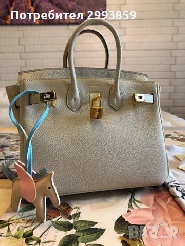 чанта Ермес Бъркин мини*HERMES BIRKIN 35 ETOUPE TOGO GOLD HARDWARE, снимка 2 - Чанти - 38101960