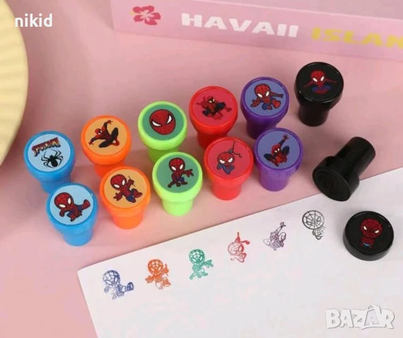 10 бр сет печати печата печат хълк спайдърмен spiderman печатчета, снимка 5 - Други - 48314755