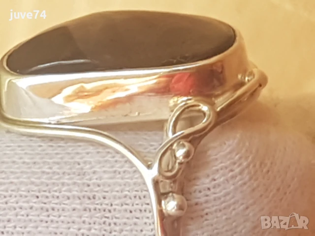 СРЕБЪРЕН ПРЪСТЕН С ОГНЕН АХАТ (МЕКСИКО) 5.85 кт., снимка 5 - Пръстени - 50722443